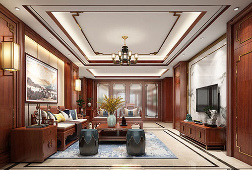 汉寿小清新格调的现代简约别墅中式设计装修效果图